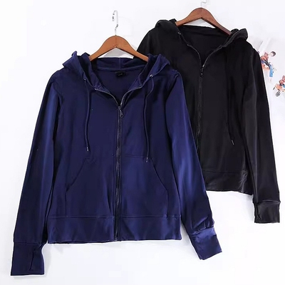 晓晓衣铺 外贸女装 运动、瑜伽适用的薄绒卫衣连帽外套~A4000