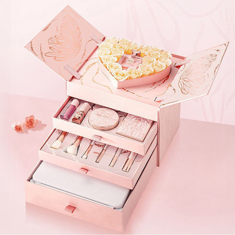 七夕情人节礼物化妆品礼盒气垫散粉香水口红彩妆套装正品全套组合