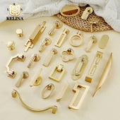 新中式 柜橱柜衣柜门把手仿铜抽屉柜门圆形小拉手 金拉丝北欧轻奢鞋