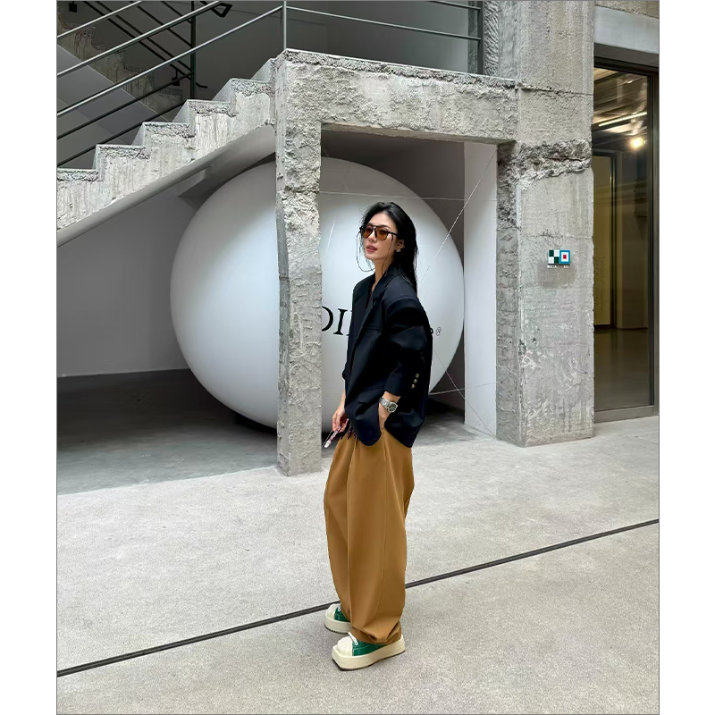 OopsLuLu阔腿裤女裤垂感宽松高腰西裤春秋款窄版直筒休闲拖地长裤