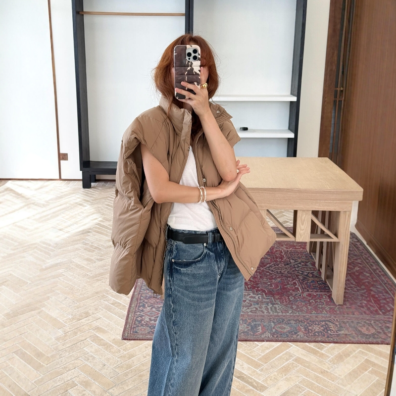 XIZISTUDIO韩版宽松羽绒马甲女短款立领加厚保暖外套时尚百搭