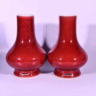 大明宣德年制宝石红釉乾隆本色真金铭文穿带尊