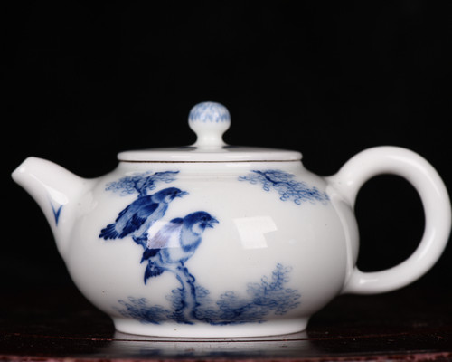 清康熙青花花鸟纹酒壶茶壶