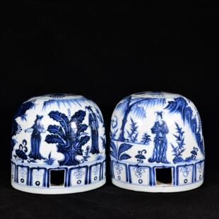 大元国苏麻离青料青花百花亭锦香亭人物故事纹蒙古包