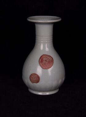 大宋清凉寺天青色玛瑙釉松柴烧制汝窑蔡款罗斯柴尔德盘口尊瓶
