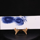 大宋宣和书宝宋徽宗赵佶侬芳贴泼墨青花云松茶盘