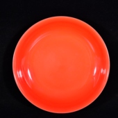 大清雍正年制单色釉胭脂红釉茶盘笔洗