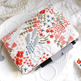 【花海】重工刺绣 布艺手工书衣本套 手帐定页书皮 hobo/md