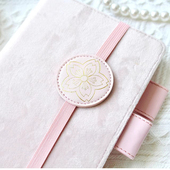 渐晓色白 烫金樱花 手帐书衣绑带 本子捆绑带 防爆本弹力绑带