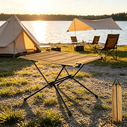 Outdoor Folding Table, Aluminum Alloy Fabric Table, Ultra-Light Fishing Table, Camping Table, Beach Tactical Table, Car-Mounted Barbecue Table