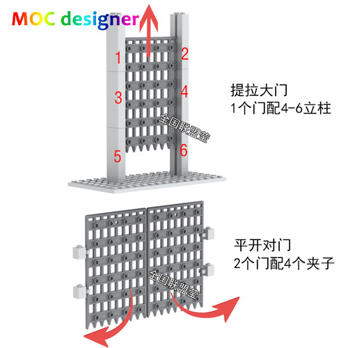 小颗粒积木拼插玩具大门