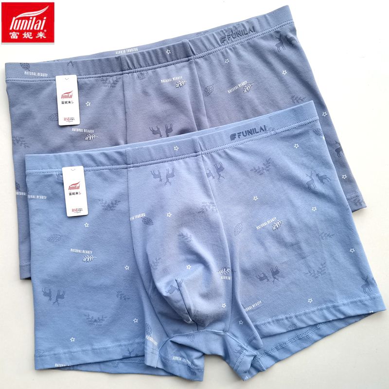 富妮来莱卡棉男士平角内裤