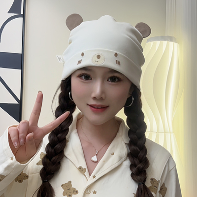 月子帽纯棉春秋孕妇产后防风帽子夏薄款发带产妇大头围吸汗妈妈帽 — 2