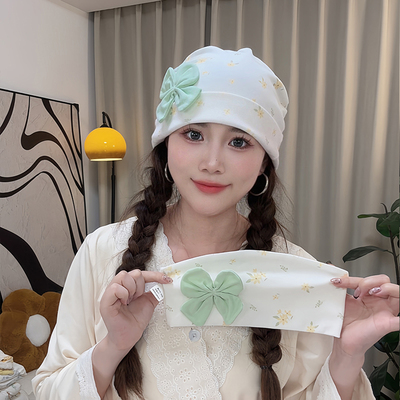 产后月子帽发带纯棉亲子套装