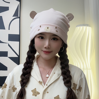 月子帽纯棉春秋孕妇产后防风帽子夏薄款发带产妇大头围吸汗妈妈帽 — 3