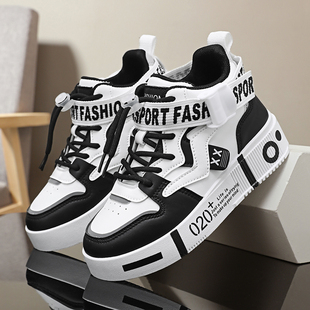 冬季儿童高帮运动鞋男童鞋子中大童小学生板鞋40码青少年加绒棉鞋