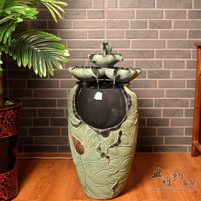 家居客厅仿古风加湿器假山流水