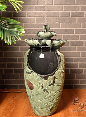 家居客厅仿古风加湿器假山流水