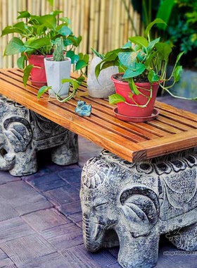 中式仿复古别墅庭院民宿阳台户外装饰摆件花架花盆底座花台摆设品