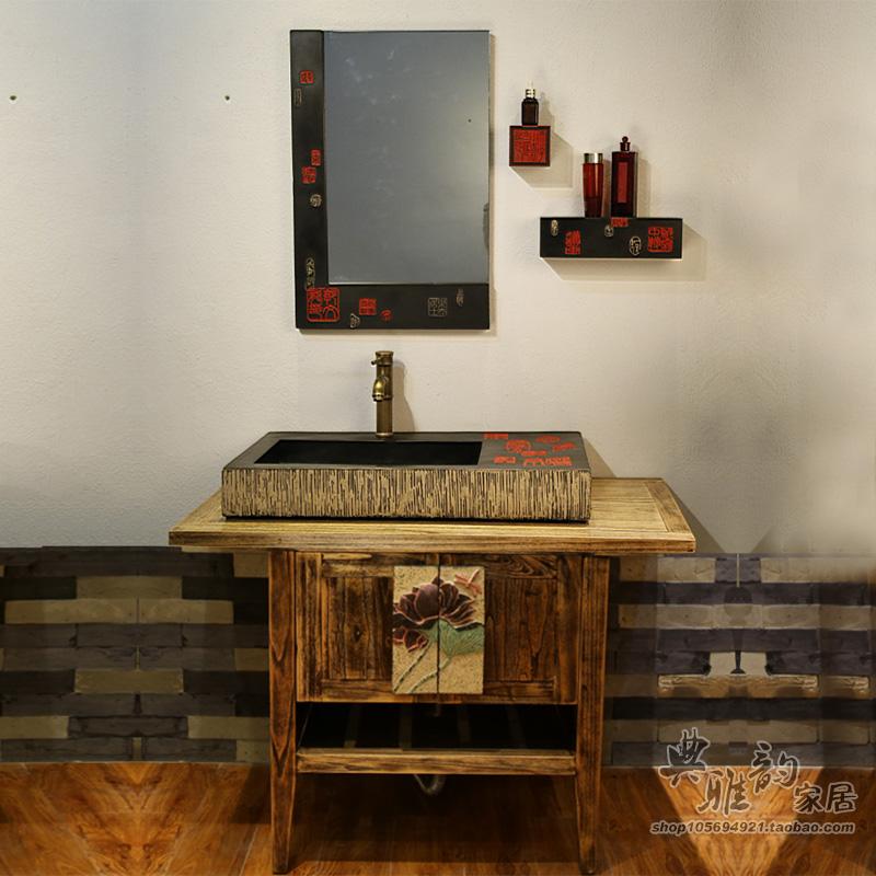 仿古落地组合展示柜卫浴用品包邮