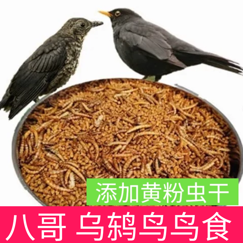 八哥鸟食乌鸫饲料百舌鸟鸟饲料鹩哥鸟粮喜鹊八哥饲料添加黄粉虫干