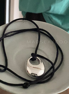 韩系银色水滴形吊坠项链