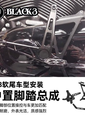 BLACK 3哈雷M8软尾中置脚踏总成 街霸突破者用DS竞技风格脚踏
