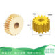 19齿圆柱直齿轮精密微型传动件D形孔半圆A 平面黄铜0.5模8