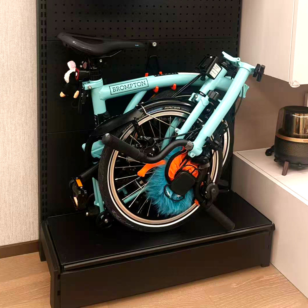 小布适用于Brompton洞洞板停车架收纳多功能悬停落地折叠自行车