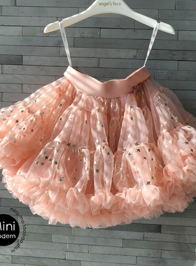 英国原装进口春秋Angel's Face女童限量星星款百搭tutu裙半身纱裙