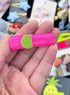 韩国原装进口Meryjane女童几何亮片荧光彩色发卡洋气可爱百搭发饰