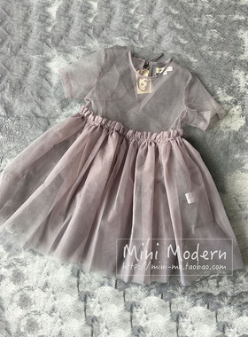 韩国原装进口benebene春秋女童超仙透明软纱蓬蓬连衣裙个性公主裙