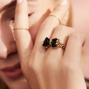 蝴蝶结戒指环奥地利水晶甜美韩版手饰小众设计原创手作高级感指环