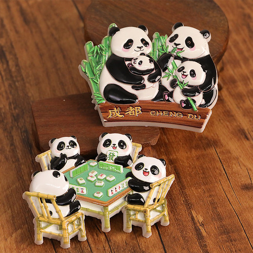 可爱熊猫花花冰箱贴装饰磁吸贴个性创意四川成都文创纪念品礼物