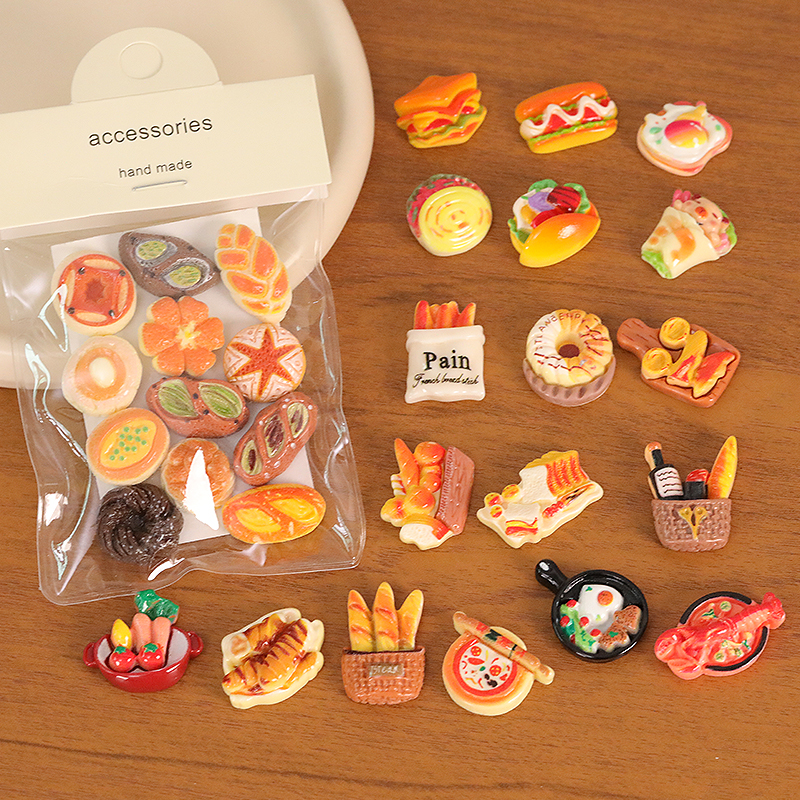 法式碱水面包冰箱贴蛋糕磁力贴迷你鸡蛋仿真欧包烘焙备忘贴饰磁铁