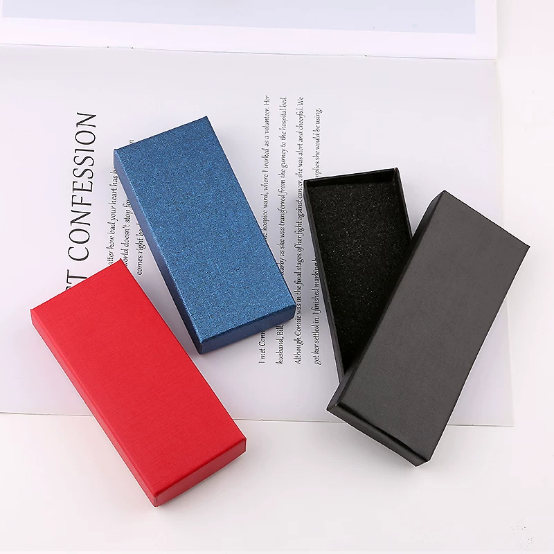 Black gift box, rectangular keychain, pack for keys