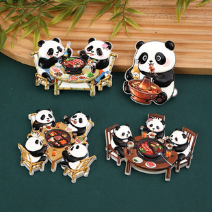 四川重庆成都旅游纪念品文创礼物送老外熊猫冰箱贴磁力贴火锅磁贴
