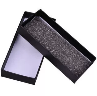 Black gift box, rectangular keychain, pack for keys