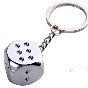金属骰子钥匙扣幸运筛子随身携带小挂件流行生日礼品刻字定制挂件
