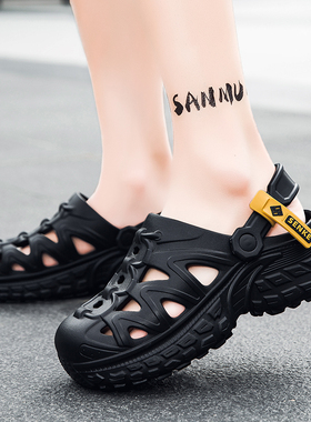 洞洞鞋男款夏季外穿运动开车户外软底不累脚两用防滑防臭沙滩凉鞋