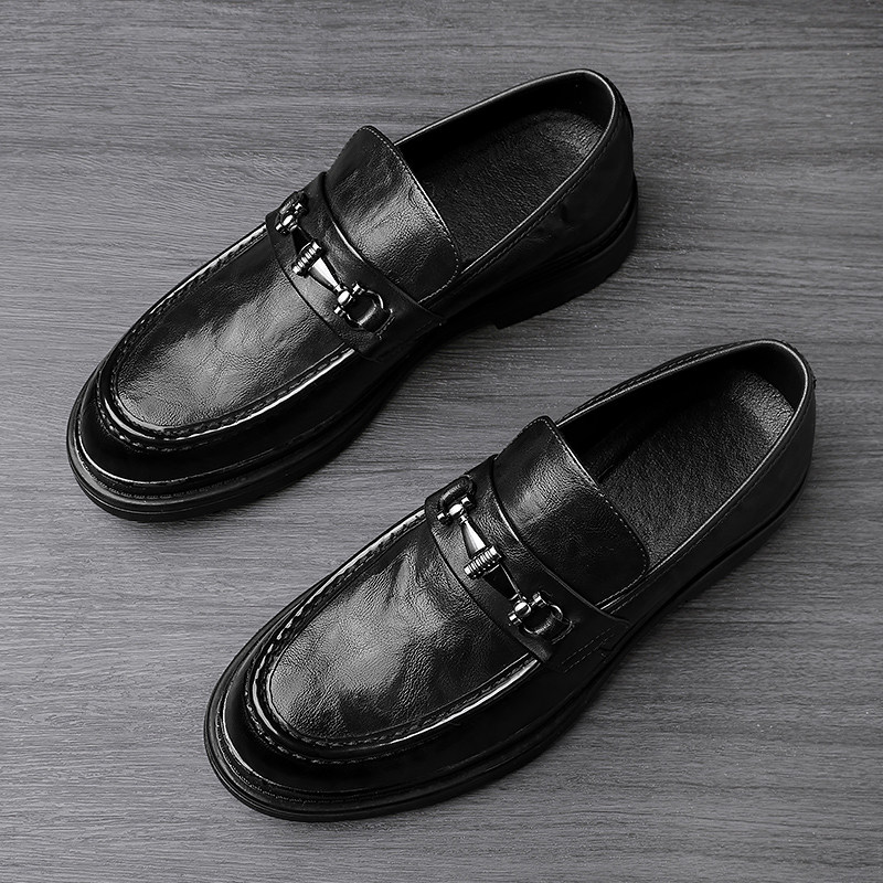 春季男鞋百搭一脚蹬懒人男士豆豆鞋潮鞋商务正装休闲英伦真皮皮鞋,流行男鞋,休闲皮鞋,淘宝优惠券,粉丝福利购,淘宝优惠卷