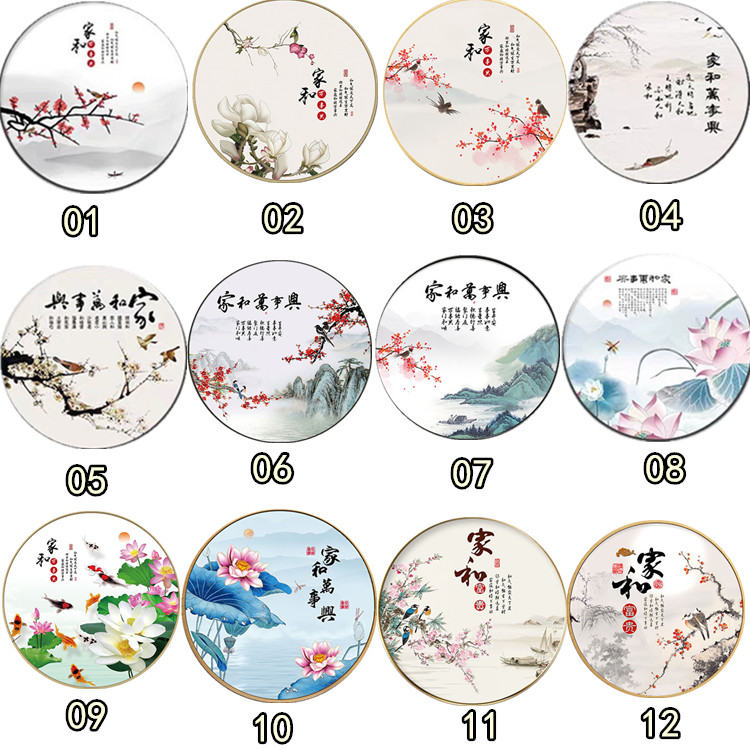 钻石画十字绣满钻家和万事兴荷花玉兰梅花新款客厅圆形风景画钻绣