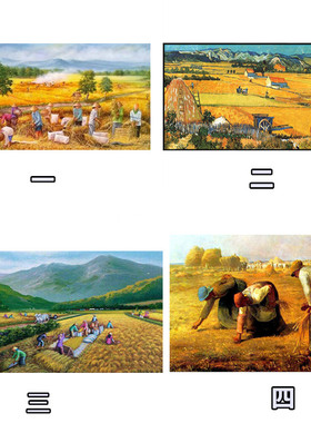 钻石画十字绣满钻丰收农忙双抢新款客厅稻田麦田田园风景贴钻石绣