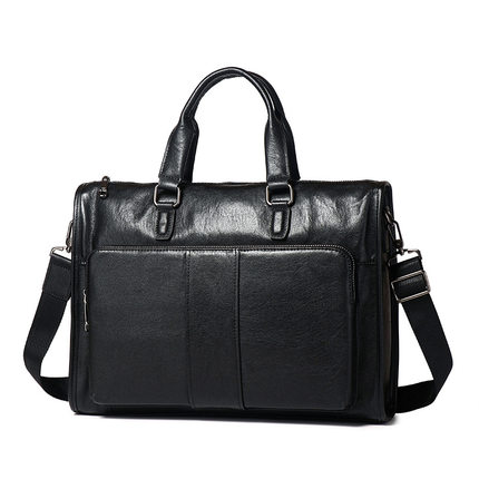 手提包男真皮大容量笔记本电脑包头层牛皮通勤商务男士公文包时尚