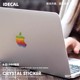 原色工场适用苹果笔记本macbookpro16寸air13.3局部贴水晶logo贴