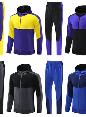 秋冬季篮球服出场服套装男长袖连帽运动外套卫衣队服排扣长裤定制