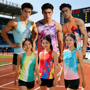 田径训练服男女体育生速干背心比赛服套装专业马拉松跑步队服定制