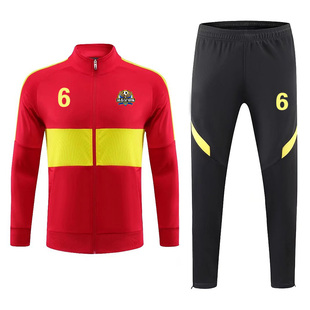 中国队长袖足球服套装秋冬季 男女比赛队服定制出场服外套足球衣