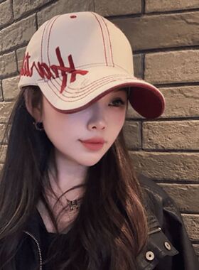 韩版加大版立体字母刺绣棒球帽子女2026新款显脸小休闲百搭鸭舌帽