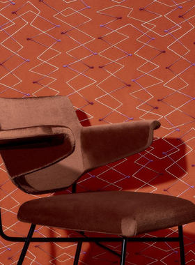 rubelli意大利原进口面料Zigzag现代刺绣皮马棉缎动感浮雕之字形